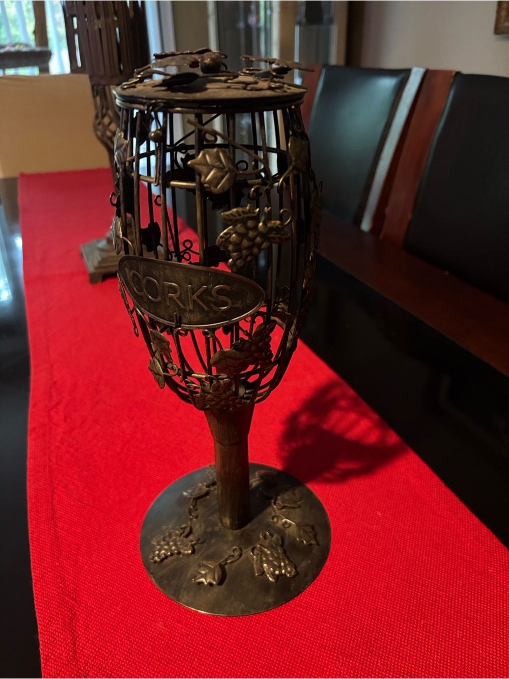 13” Decorative Metal Cork Holder - Dark Bronze Finish - Picture 5 of 5